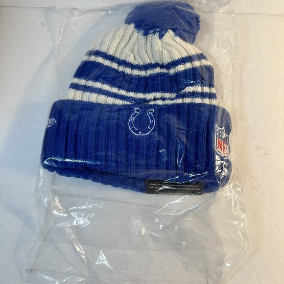 Indianapolis Colts New Era Winter Knit Hat Beanie Fleece Lined One Size NWT - Picture 4 of 9